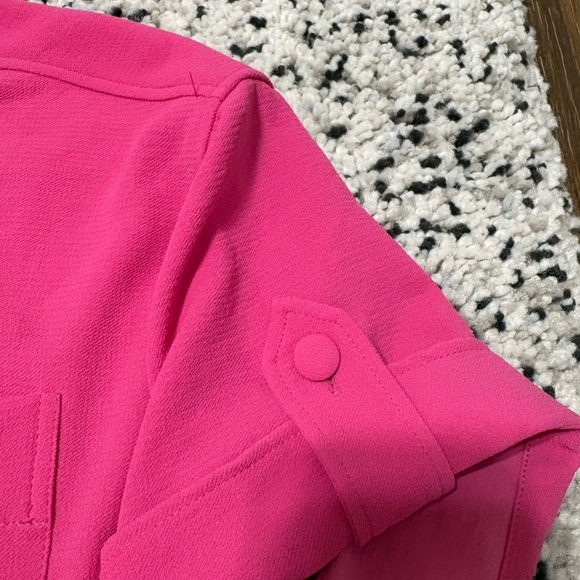 SEZANE Laurine Button Down Collared Boxy Shirt Sz S Small Hot Pink Loose Bright - Picture 5 of 11